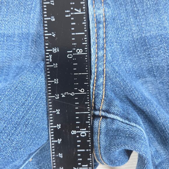 Judy Blue Mid Rise Plaid Cuff Hem Slim Fit Casual Stretch Denim Jeans Size 7/28 - Picture 5 of 8